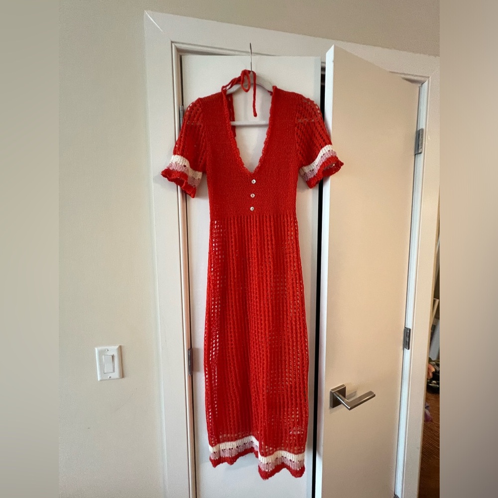 Vintage mesh orange dress or coverup